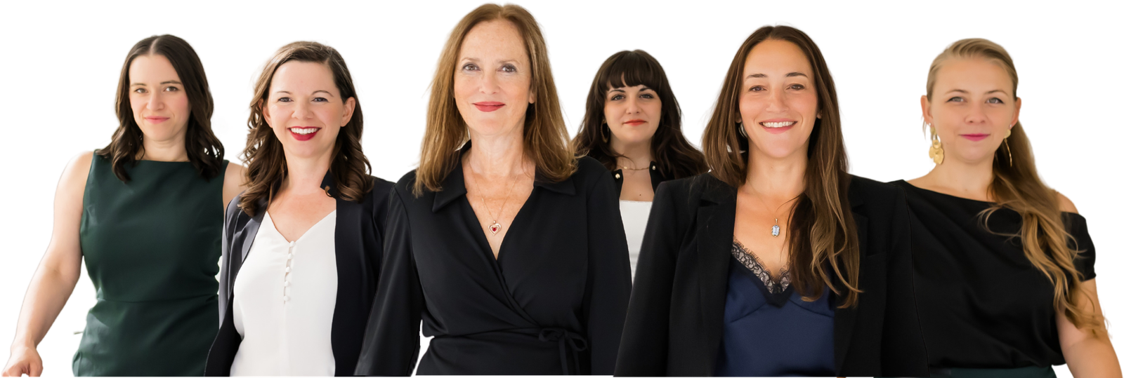 The six matchmakers of Lisa Clampitt Matchmaking walking together